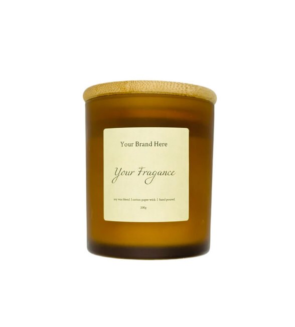 11 oz Premium Ambler Private Label Scented Candle in Glass Tumbler with Wood Closure - Image 1
