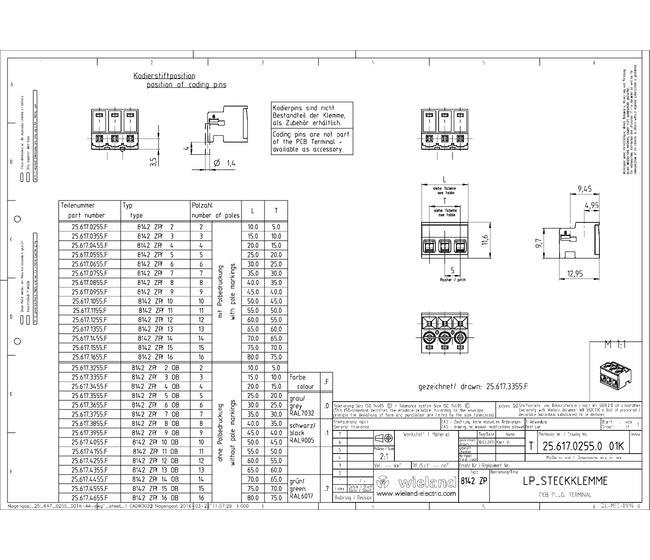 Wieland 8142 ZP/2 Pluggable PCB Terminal Block - Image 3