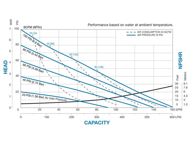 Sandpiper S20 Poly Diaphragm Pump, PTFE/Santo, 2" - Image 2
