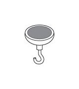 White Magnetic Hook with 1-1/4" Base, 14 lb Capacity - Image 3