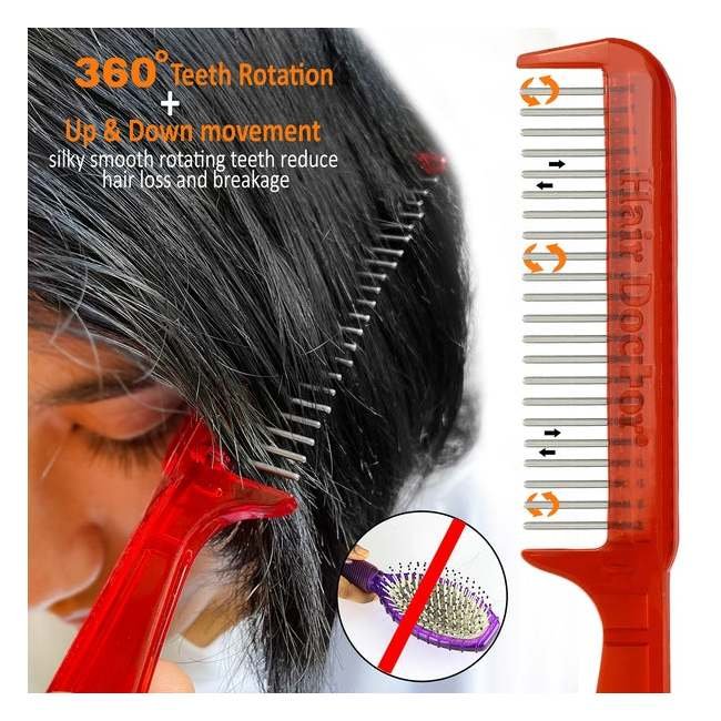 Hair Doctor Wide-Spaced Rotating Comb for Regular and Fine Hair - Image 3