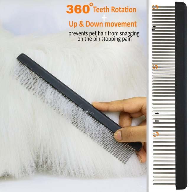 Untangler® Professional Groomer Comb with Long Rotating Teeth for Large Breeds & Cats - Image 3