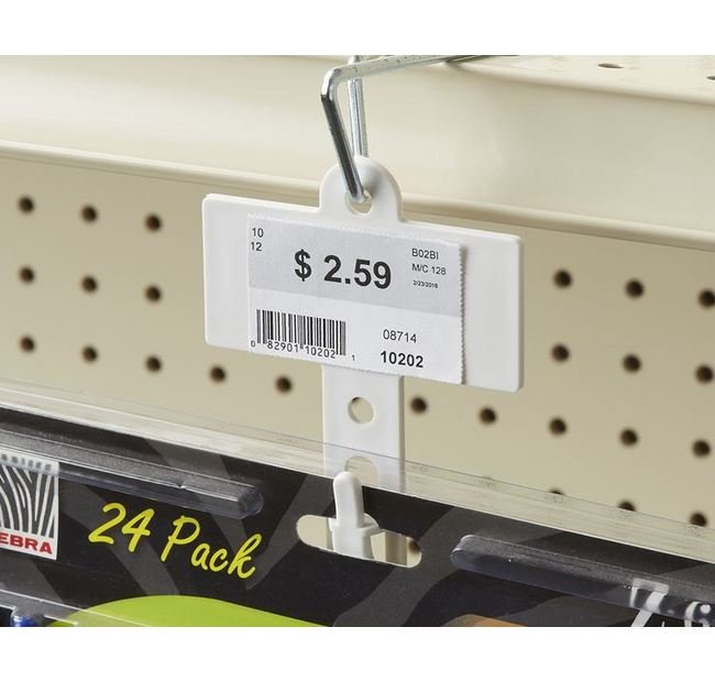 White Two-Way Merchandising Strip With Header - 31-1/8" - Image 1