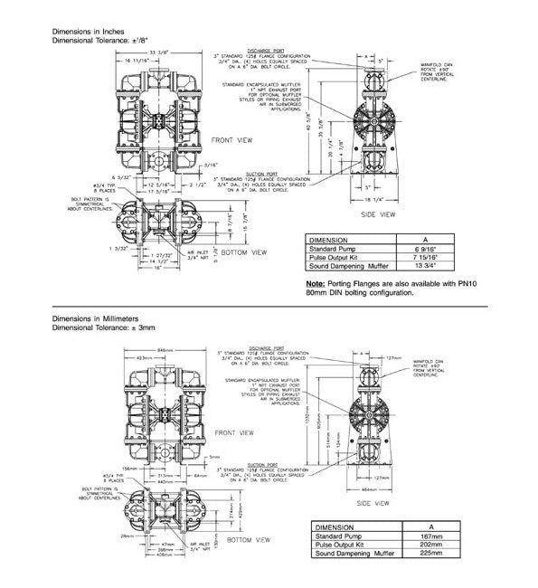 Sandpiper U1F Metallic Level 1 Ball Valve Diaphragm Pump - Image 2
