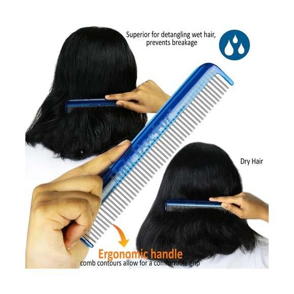 Hair Doctor Dual-Spaced Vanity Comb with Rotating Teeth for Long/Thick Hair - Image 4