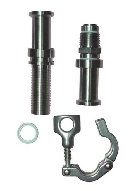 Mini Stainless Steel Sanitary Fitting with 3/4" Hose Barb - Image 1