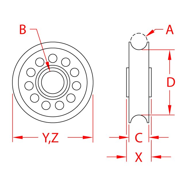 PullPro™ 316 Stainless Steel/Bronze Rope Sheave Bushing - Image 2