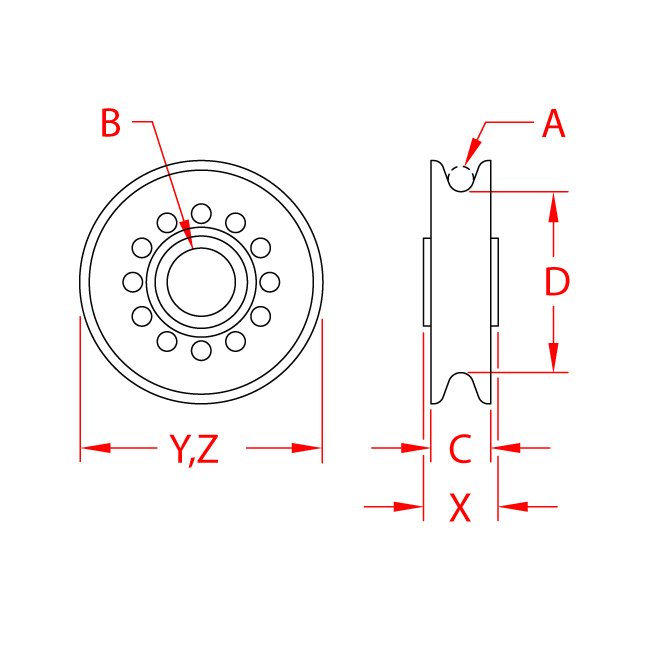 PullPro™ LoLoad 316 Stainless Steel/Bronze Wire Sheave Bushing - Image 2