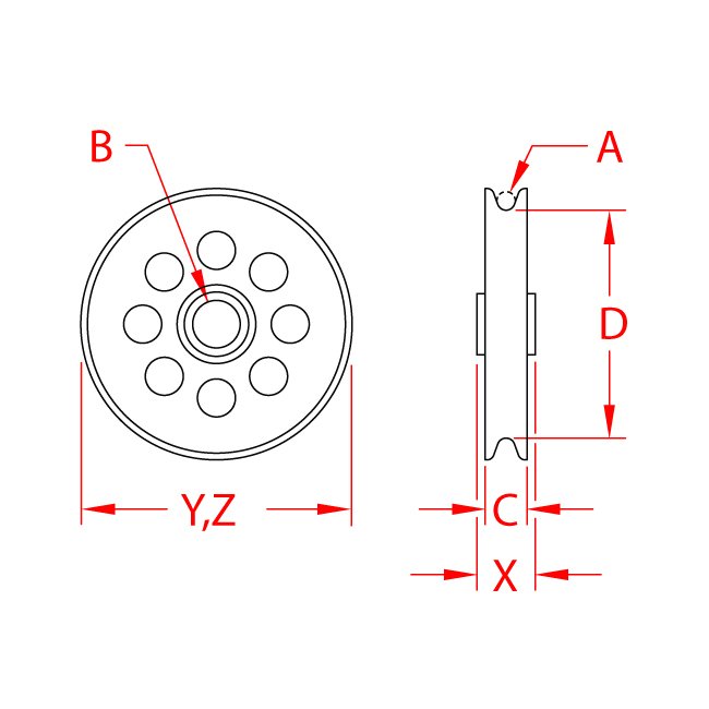 PullPro™ HiLoad 316 Stainless Steel/Bronze Wire Rope Sheave Bushing - 3/8 in - Image 2