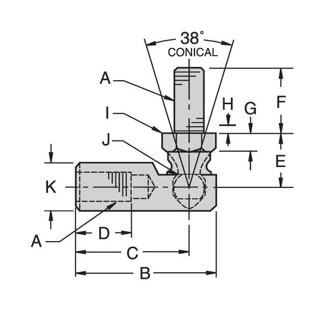 Medium-Duty Right Hand Rod End with Rubber Grommet - Image 2
