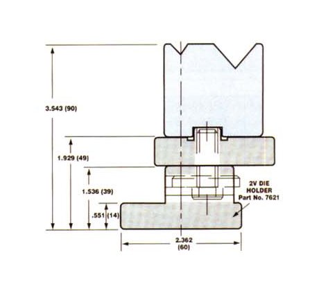 Quick Change European Style Press Brake 2V-Die, Model 7104 - Image 2