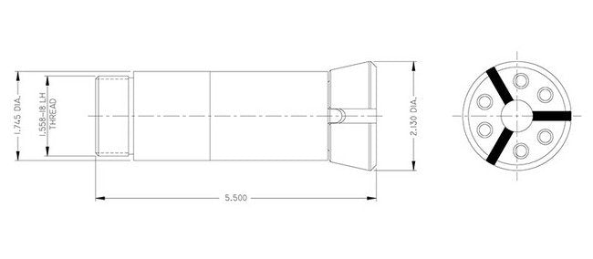 Acme-Gridley 1" RA6, RAN6 Quick Change Hexagonal Bore Collet - Image 1