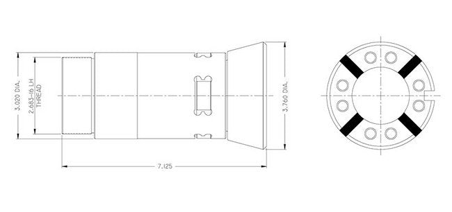 Acme-Gridley 2" RA6, RB6 Quick Change Round Serrated Bore Collet - Image 1