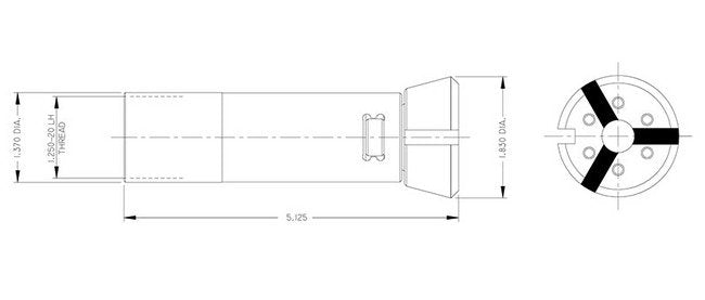 Acme-Gridley 3/4" RA8 Quick Change Collet - Round Smooth Bore - Image 1