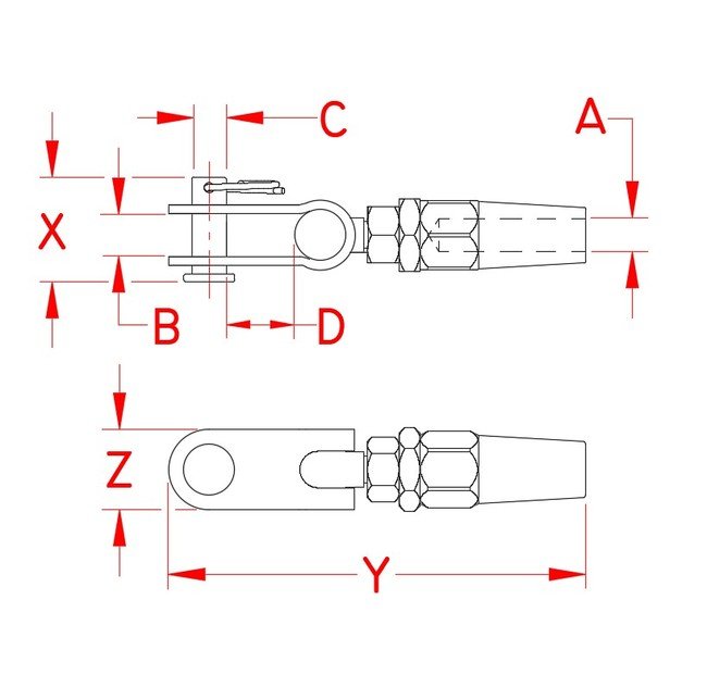 Suncor Quick Attach™ Swageless Toggle 316 Stainless Steel - Image 2
