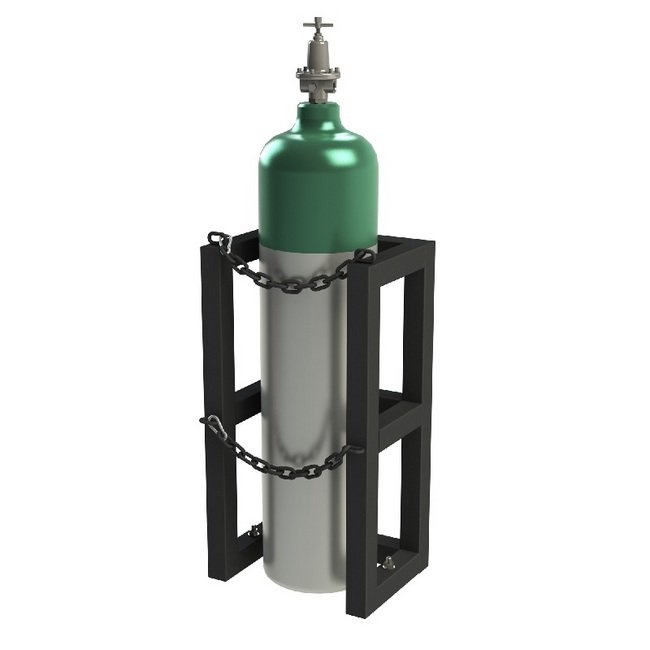 Gas Cylinder Rack | 16x20x30 in | Steel | Black Powder Coated - Image 1