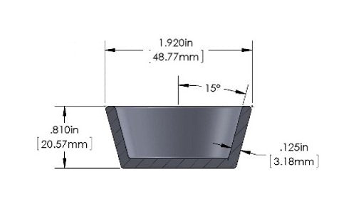 30 cm³ Vitreous Carbon E-Beam Liner with Web - Image 2