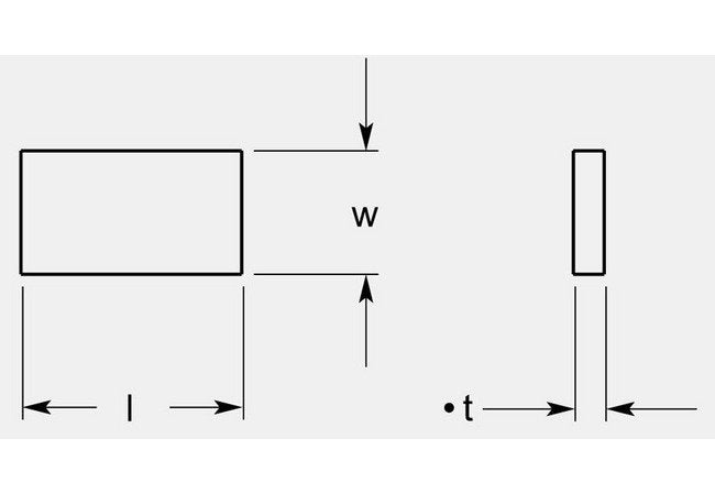 Rectangular Steel Bar, 1.644/1.664 in Length - Image 1