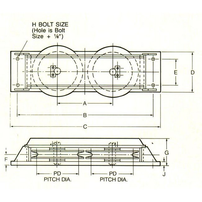 Heavy Duty Double Horizontal Sheave Assemblies - Image 1