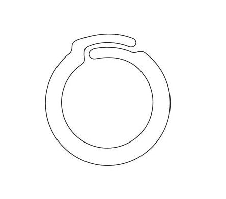White Plastic Overlap Ring Set, 250-Pack - 3/4" I.D. x 1" O.D. - Image 2