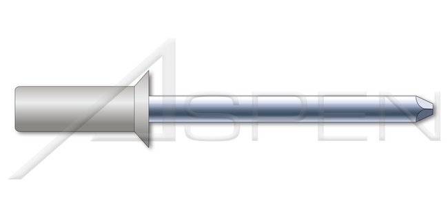 Closed End Countersunk External Aluminum Body/Steel Pin Blind Rivet - Image 1