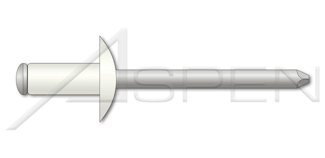 Dome Head White Eyelet Aluminum Body/Aluminum Pin Blind Rivet - Image 1