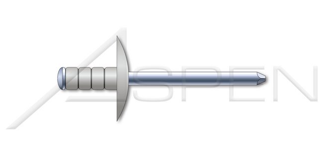 Zinc Plated Dome Head Large Flange Aluminum Body/Steel Pin Multigrip Rivet - Image 1