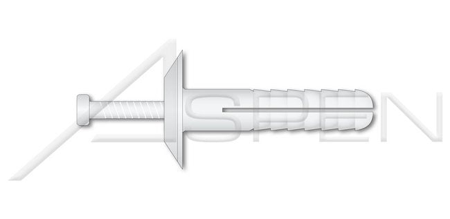 Truss Head White Nylon Body/Pin Drive Pin Rivet - Image 1