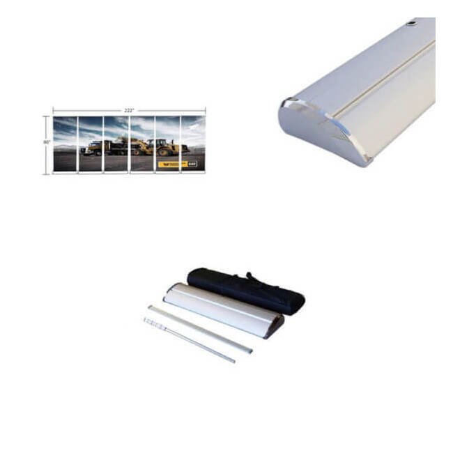 Premium 6in Height Retractable Roll Up Banner Stand - Megastore SWA-PWB33X6P - Image 2