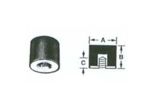 1 Inch Round Urethane Bumper with Male Thread, RDM2 - Image 1