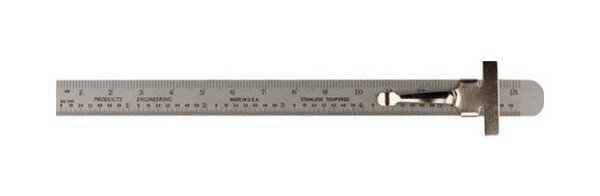 PEC Tool 7202-C06 Pocket Steel Ruler, 6-Inch with 10R Graduations - Image 1