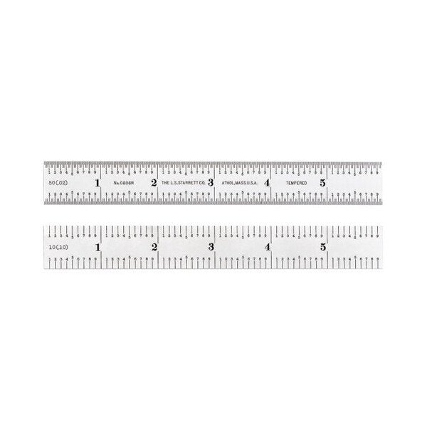 Starrett 6 Inch Steel Ruler with Quick-Reading Graduations - Image 1