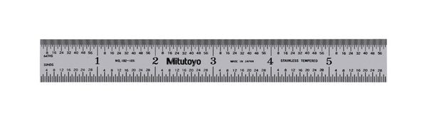 Mitutoyo 182-105 Rigid Steel Ruler, 150mm/6in - Image 1
