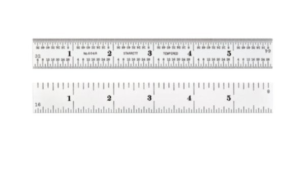 Starrett 604R-6 Steel Ruler, 6-Inch, Inch Graduations - Image 1