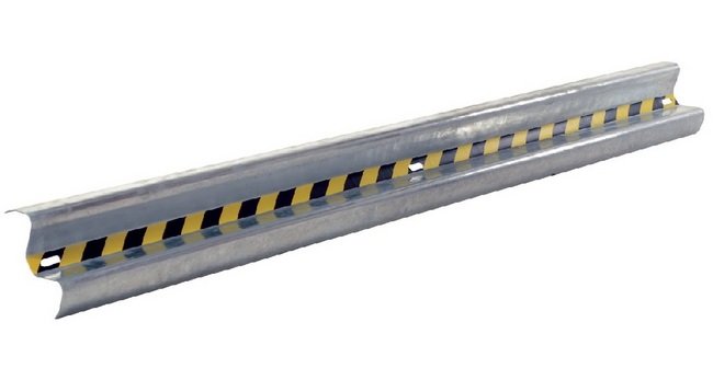 108" Galvanized Bolt-On Guardrail - 2 Rib Rail - Image 1