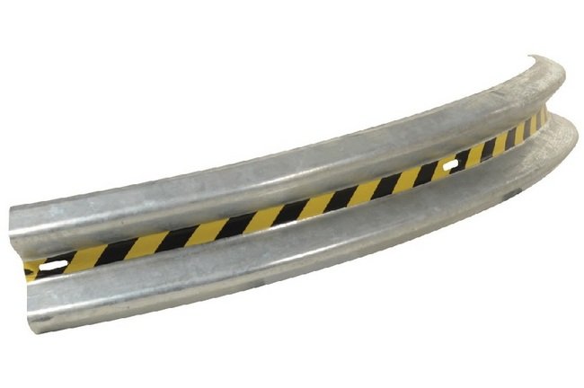 Galvanized Curved Bolt-On Guardrail 2 Rib Rail - 96in - Image 1