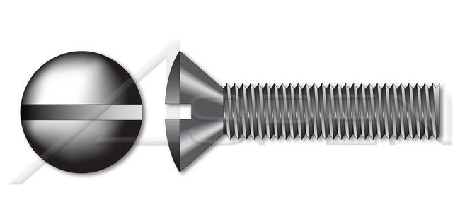 AISI 303 Stainless Steel (18-8) Large Pan Head Slotted Drive Full Thread Metric Machine Screw - Image 1