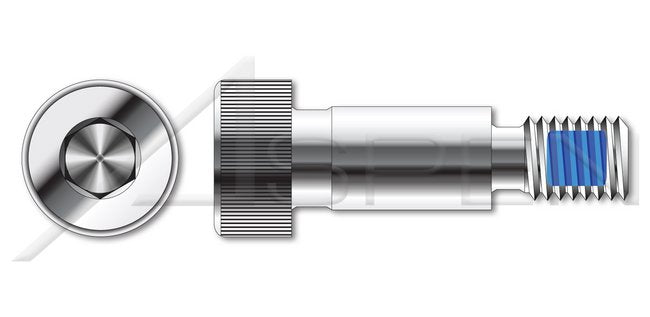AISI 304 Stainless Steel (18-8) Thread-Locking Patch Hex Socket Drive Shoulder Screw - Image 1