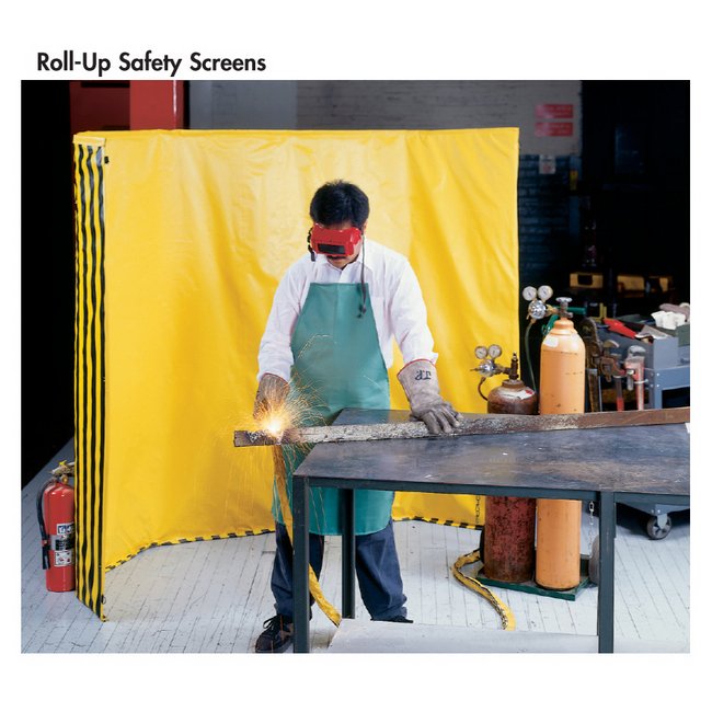 6ft x 5ft Olive Green Roll-Up Safety Screen - Image 1