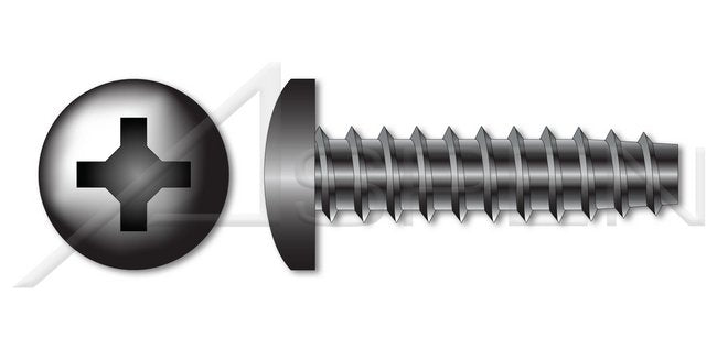 Steel Black Zinc Pan Phillips® Drive 48-2 Thread Trilobe Thread Rolling Screw for Plastics - Image 1