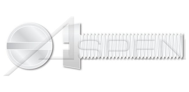 Steel Zinc Plated Round Slot Drive Full Thread Machine Screw - Image 1