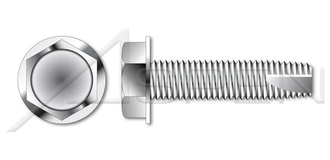 AISI 304 Stainless Steel (18-8) Type "23" Hex Indented Washer Head Thread Cutting Screw - Image 1