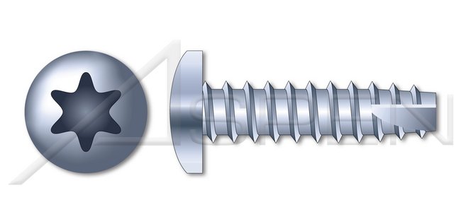 Steel Zinc Plated and Baked Type "25" Pan 6 Lobe Torx® Drive Thread Cutting Screw - Image 1