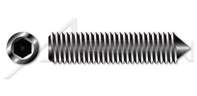 Alloy Steel Cone Point UNF Fine Thread Made in U.S.A. Hex Socket Set Screw - Image 1