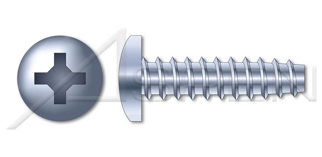 Steel Zinc Plated and Waxed Pan Phillips® Drive 48-2 Thread Trilobe Thread Rolling Screw for Plastics - Image 1