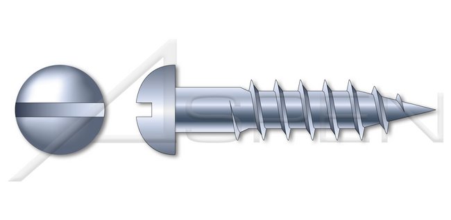 Round Slot Drive Undersized Body Steel Zinc Plated Wood Screw - Image 1