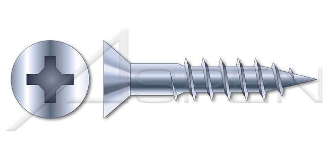 Flat Phillips® Drive Undersized Body Steel Zinc Plated Wood Screw - Image 1