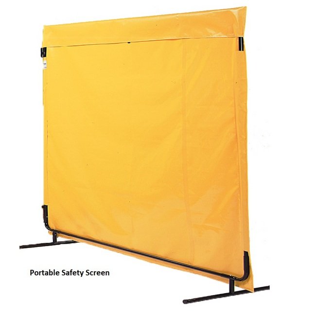 Gray Vinyl Coated Fabric Portable Safety Screen - 6ft x 5ft - Image 1