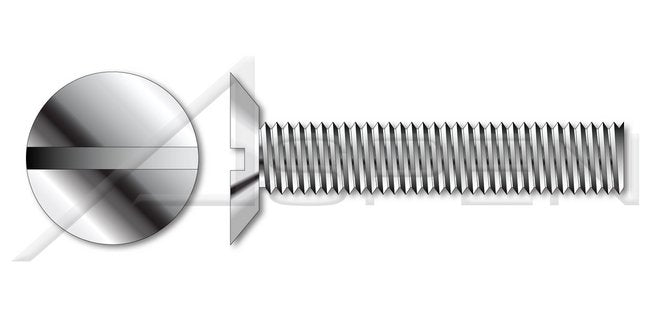 AISI 304 Stainless Steel (18-8) Slotted Hex Indented Washer Full Thread Machine Screw - Image 1