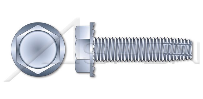 Locking Serrations Steel Zinc Plated Type "F" Hex Indented Washer Head Thread Cutting Screw - Image 1